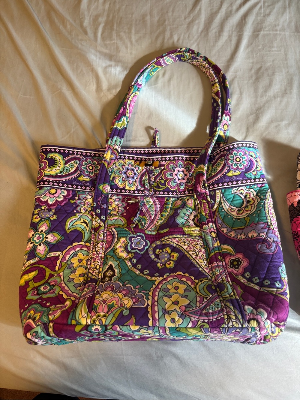 Vera Bradley Purple Paisley Quilted Tote